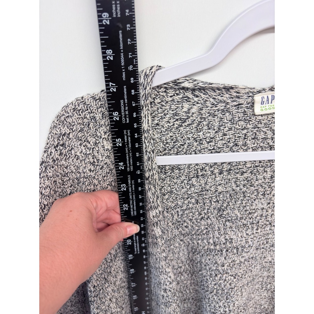 Grannycore Minimalist Marled Knit Cardigan Open Cotton Gap Women L Gray Cozy - Picture 7 of 10
